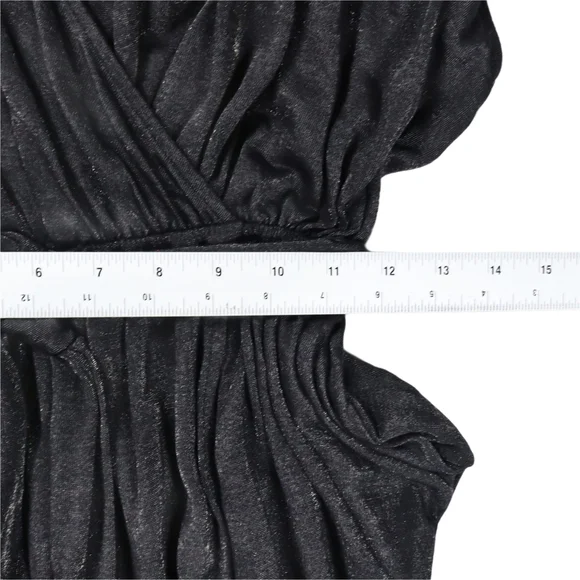 Armani Exchange Dress Black Mettalic Draped Gathered Belt Size XS - Picture 12 of 14